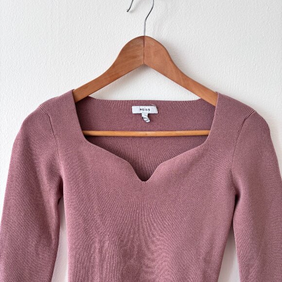 Reiss Emine Ribbed Sweetheart Jumper - Picture 6 of 9
